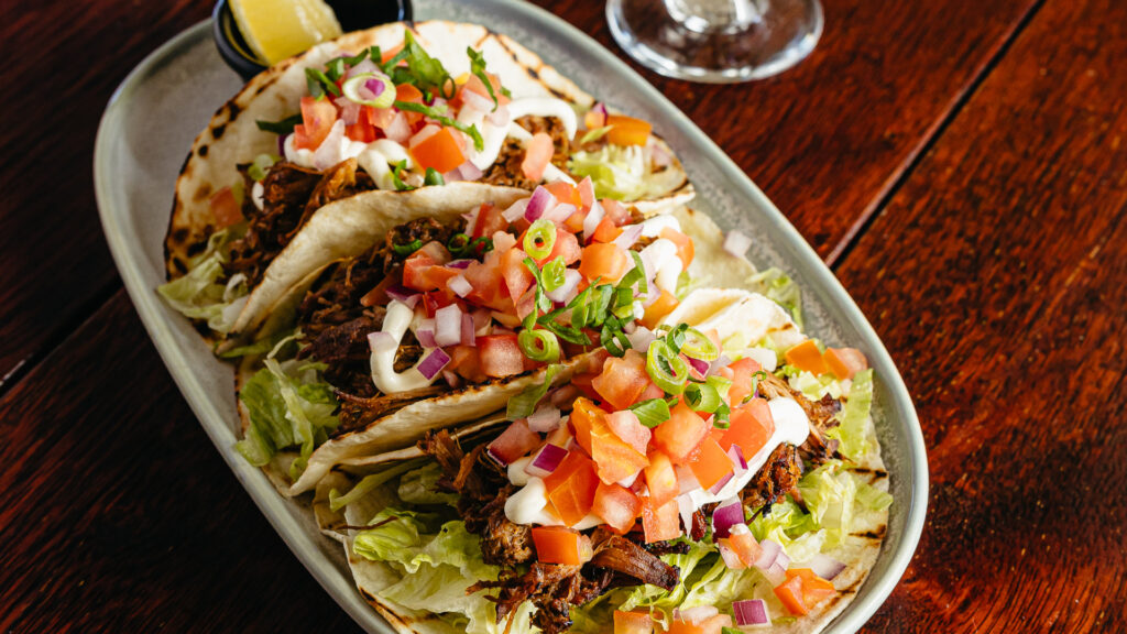 Pork carnitas on a plate