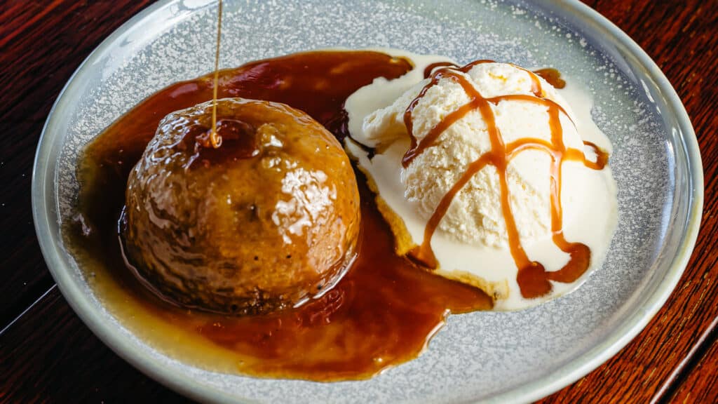 Sticky Date Pudding on a plate