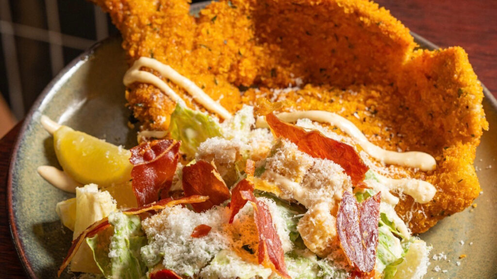 Parmesan Crumbed Pork Caesar Cutlet